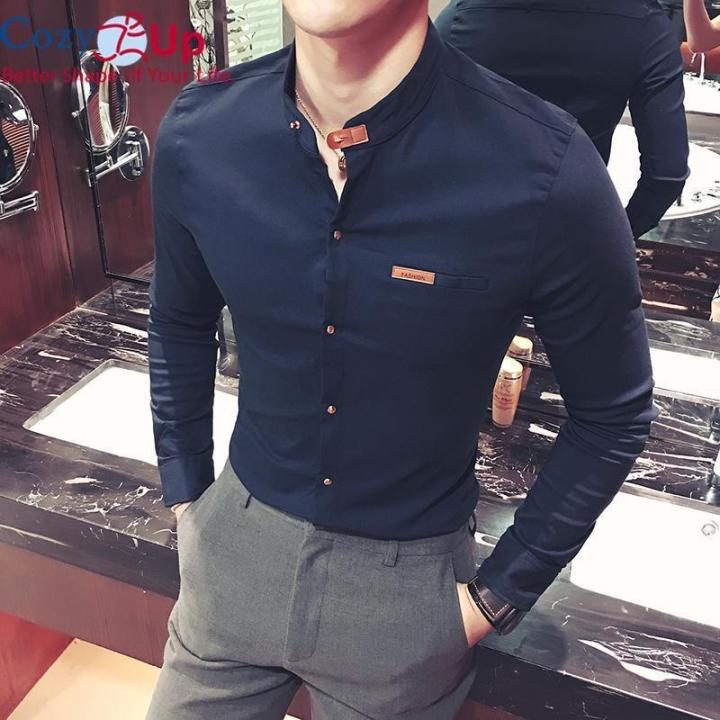 Men Yoga Shirts Solid Color Stand Collar Long Sleeve Shirt Casual  Breathable Comfortable Blouse Cotton Linen Handsome Sportwear - AliExpress