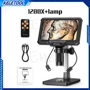 7 Inch Digital Display Microscope 1-1600X Magnifier 8 LED Supplementary Lights for Industrial Produ