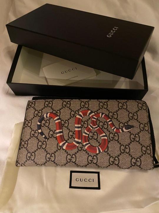 BRAND NEW GUCCI LONG SUPREME WALLET KingSnake Print GG Snake