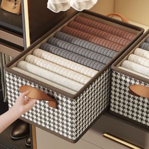 With Cover Foldable Clothes Organizer Storage Box with Steel Frame Open Storage Jeans Shirts Wardrobe Closet Drawer Organizer for Clothes Desktop Snacks Cosmetics Storage Basket