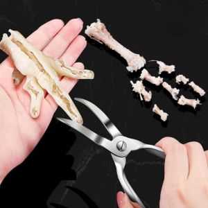 CHENJIE 304 Stainless Steel Chicken Claw Deboning Forcep Professional Curved Tip Chicken Feet Boneless Pliers Kitchen Gadgets Effortless Chicken Bone  Restaurant