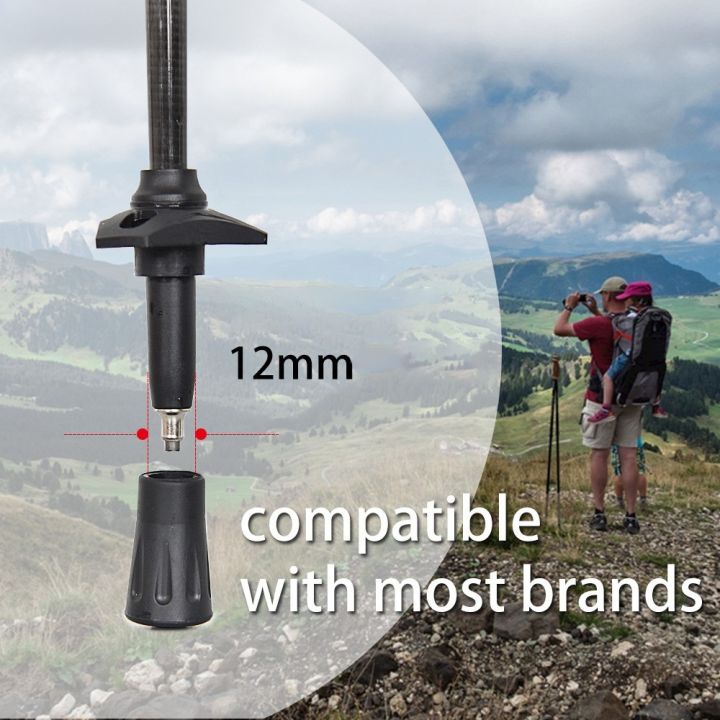 2 Pair Trekking Pole Reinforced Rubber Tip End Cap Hammers For Hiking