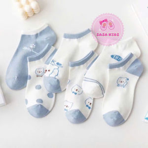 Set 5 Đôi Tất Cổ Ngắn Màu Trắng Họa Tiết Hình Thú Dễ Thương Cho Bé  Lớn Thời Trang Hàn Quốc VB03
