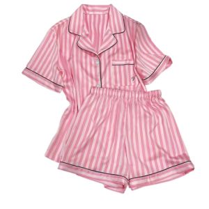 Vs Satin Short Pajamas Set / Stelan Piyama Wanita Lengan Pendek Celana Pendek / Baju Tidur Wanita Model Kekinian
