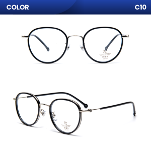 IOOI Eyewear Kacamata Bulat Metal PC Anti Radiasi Blueray Photocromic Blluecromic Pria Wanita S11933