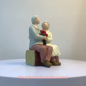 Wedding Home Decors Figurine Loving Elderly Couple Statue Romantics Grandparents Figure Ornament Anniversary Sculpture