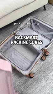 BAGSMART New Travel Packing Cubes Compression 6 Pcs Luggage Organizer Bags Pouch Suitcases Expansion Clothes Storage Bag