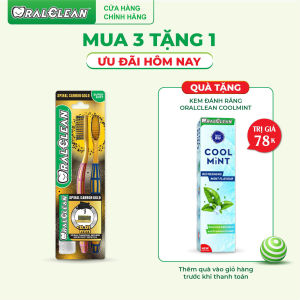 Combo 2 Bàn Chải Đánh Răng Siêu Mềm OralClean Spiral Carbon Gold – Lông Tơ Super Soft Chăm Sóc Răng Nhạy Cảm