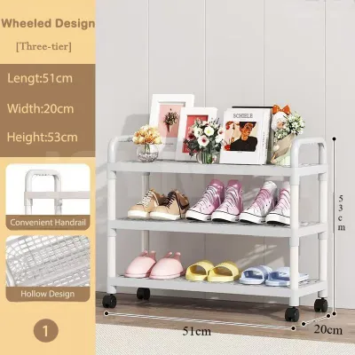 JOYNEST 3/4/5 Tier Shoe Rack With Wheel Bertingkat Shoe Cabinet Storage Rack Rak Kasut 鞋架