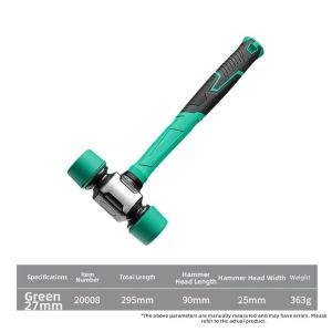 GORGE Double-Faced Rubber Mallet Non-Slip Grip Solid Rubber Head Non Rebound Mallet Professional No Rebound Floor Tile Mallet Floor Tile Installation