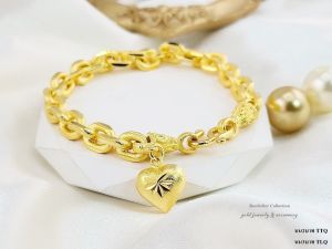 สร้อยข้อมืองานหุ้มทองคำแท้ 24k หนาพิเศษ สวยเทียบทองแท้ ไม่ลอกไม่ดำ