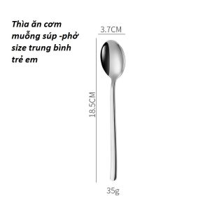 [HCM]Set 5 Thìa Inox  304 Hàn Quốc-5 Muỗng Inox Xịn Đẹp Hàng Nhập khẩu- Có 3 size Người lớn- Học sinh và Trẻ em