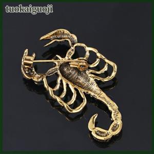 tuokaiguoji 1 chiếc trâm cài hình bọ cạp với kim cương giả hợp kim vàng Ghim Cài pha lê cổ điển
