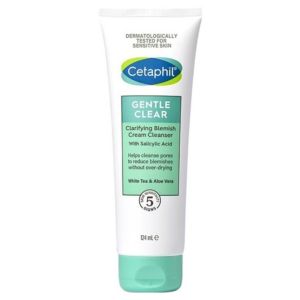 Cetaphil Gentle Clear Cleanser – 124ml Salicylic Acid BHA 2% pH Balanced Foam for Acne-Prone & Sensitive Skin