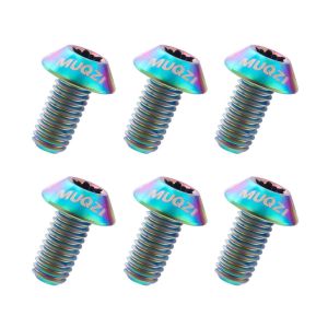 FIGHTINPC 6pcs Titan Bu lông đĩa phanh xe đạp M5X10mm T25 Torx Bu lông Torx cho đĩa phanh xe đạp Bu lông rotor xe đạp Siêu nhẹ Bu lông cố định đĩa phanh Xe đạp MTB