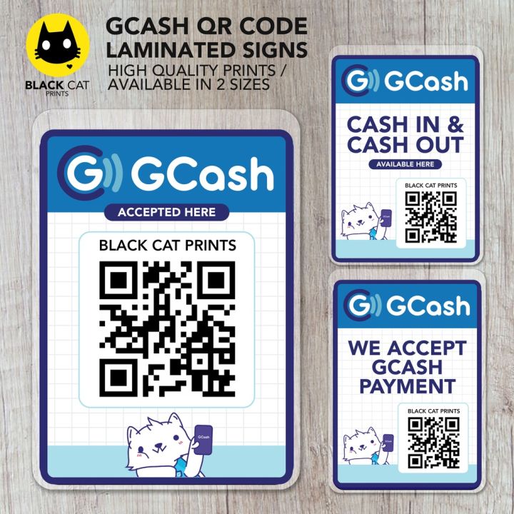 COD GCash Signs with QR Code Laminated Sign Sign Board | Lazada PH