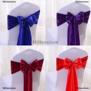 [COD] Millennium Colourful Satin Sash Wedding High Quality Chair Bow For Chair Covers Sash Birthday Party Hotel Show Decoration Wholesale