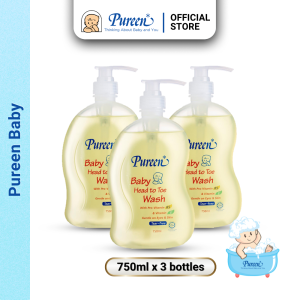 Pureen Baby Head To Toe Wash with Pro-Vitamin B5 & Vitamin E 750ml x 3 bottles (Bundle Sale)