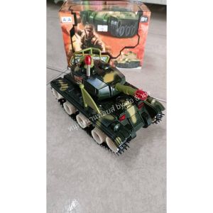 รถของเล่น รถถังลายทหาร รถถังสายพาน ตีลังกา คันใหญ่  ใส่ถ่าน มีเสียง มีไฟ No.337-19