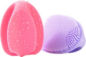 Dụng cụ chà mặt bàn chải làm sạch da mặt bằng silicone mềm mại miếng bọt biển dùng để rửa mặt massage làm sạch lỗ chân lông loại bỏ mụn đầu đen và tế bào chết phù hợp với mọi loại da kể cả da nhạy cảm da dầu và da khô (4 màu ngẫu nhiên).