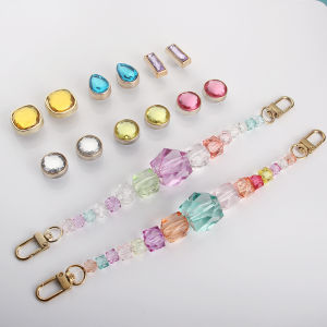 Crocs Jibbitz Charms Diy Shoe Buckle Crystal Diamond Colorful Decorative Shoe Flower Detachable Clogs Chain Accessories for Crocs