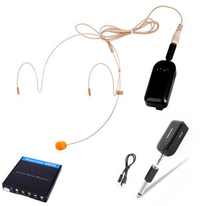 100% Original 3.5mm Mini Studio Speech wireless Headset Microphone Beige Double Earhook Headset Mic Headworn Microphone for megaphones speaker