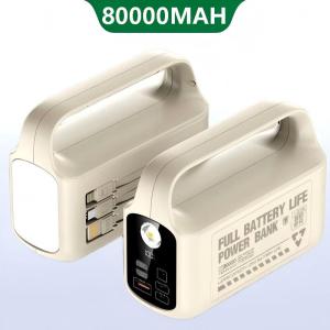 sạc dự phòng 120W PD20W 50000mAh 80000mah Solar 100% chính hãng Đầu ra USB kép Hoạt động ngoài trời Bộ nguồn pin ngoài