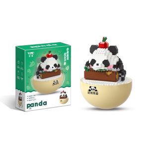 熊猫 不倒翁 花花果赖女孩 拼装积木 男女生日礼物 Panda tumbler Huahua building blocks birthday gifts for boys and girls
