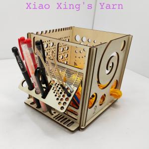 Hộp gỗ đa năng đựng len dụng cụ đan móc tiện dụng dễ lắp ráp gọn nhẹ | Xiao Xings Yarn