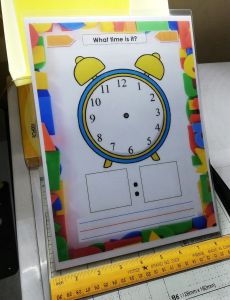 SMCSHELF 1PC A4 Time Telling Chart Learn Time for kids (Back to Back Print) with marker for kids educational toy