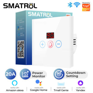 SMATRUL Tuya Smart 4400W 20A Power Monitor With Timer WiFi Boiler Switch Water Heater Air Conditione Voice Works For Alexa/Google Home/Tmall Genie