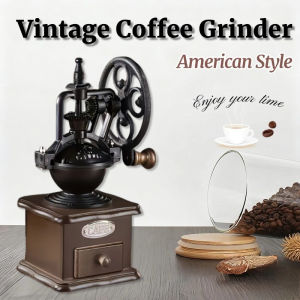 Vixplorn Manual Coffee Grinder Vintage Wooden Coffee Bean Mill Grinding Hand Coffee Maker Machine