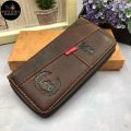 Lee Jeep Camel Long Zip Leather Wallet Genuine Cow Leather Purse Dompet Kulit Panjang. 