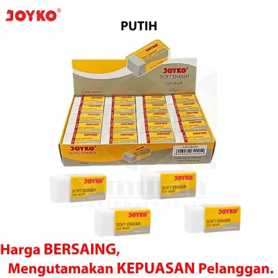 Penghapus Pensil Joyko B 40 Kecil isi 40 Pcs / Eraser B40 BL Hitam / Stip Pencil B40 P Putih Hitam ( 1 Pak )