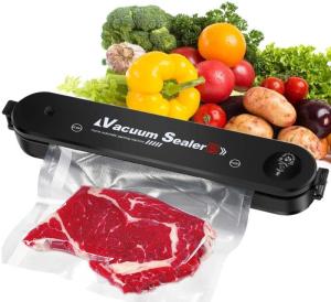 Best Food Vacuum Sealer Packing Machine Wise Goods Household Electric Food Vacuum Sealer New Black Style Upgraded Design with 5 Food Bags Included