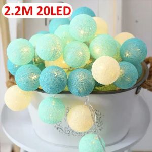 🔥20LED Colorful Cotton Ball String Fairy Night Lights By Battery/USB Bulb Lamp for Party Wedding Household Decoration