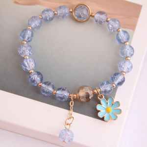 Corinna Korean Fashion Crystal Daisy Tassel Flower Bracelet Bracelet Womens Girls Jewelry Gift Ideas For Women Christmas Gift Ideas
