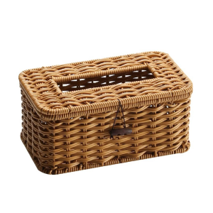 Tissue Dispenser Decorative Rattan Napkin Holder Easy Install Paper Towel Container for Living Room Bedroom Decoration