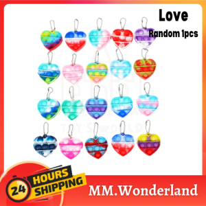 MM.Wonderland Pop It Fidget Toys Mini Keychain Simple Dimple Keychain Push Bubble Stress Stress Release Toys Keychain