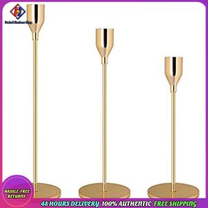 Vodool 3Pcs Metal Taper Candle Holder for Wedding Birthday Party Holiday Dinning Decor