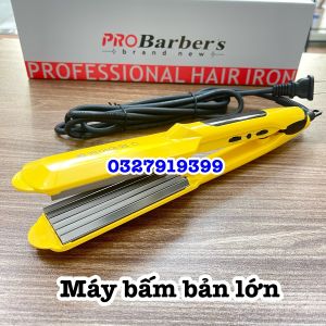 PROBarbers Máy Bấm Tóc Cao Cấp Bản Lớn MS041 Vàng - Chất Liệu An Toàn Làm Nóng Nhanh Tỏa Nhiệt Đều 5 Mức Chỉnh Nhiệt 150-230 Độ Dây Điện 2m Bảo Hành 03 Tháng