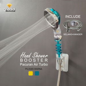 Shower Set Turbo Booster New design ABS chrome high pressure water saving rainfall Shower Kipas Turbo Kencang Tanpa Pompa