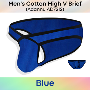 Mens Brief : Cotton High V Brief with 3D Pouch (Adannu AD7212)