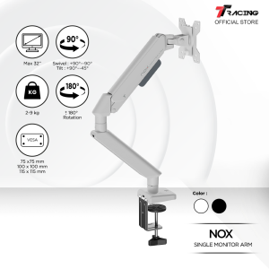 TTRacing NOX Adjustable Monitor Arm - Single/Dual Arm with Cable Management (For Titus Smart Desk Only)