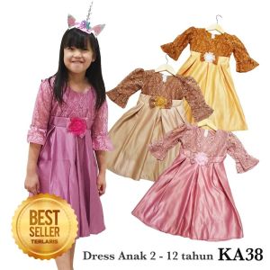 Gaun Anak Perempuan 2 sampai 12 thn Baju Lebaran Anak Cewek Kekinian 2022 Mewah Brokat Import Korea Model Terbaru Dress Anak Pesta Premium Modern KA38 Material Satin Dan Tulle Untuk Anak - Lazada