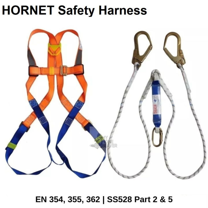 Full Body Double Lanyard Safety Harness with Carabiners Hook