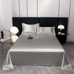 SUNLIGHT HOME Cooling Bedsheet 9 ColorsSolid Color Bed SheetBreathable Flat Bedsheet