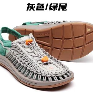 KEEN Summer Sandals Cohen Thailand Woven Sandals Elastic Band Mens Sandals Casual Beach Shoes Couple Rome ㏇L0529