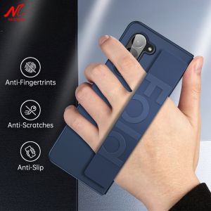For Samsung Z Fold 5 6 7 8 Case Elastic Wrist Strap Ultra Thin Hard Stand Holder Cover Cases for Samsung Galaxy Z Fold 8 Ultra