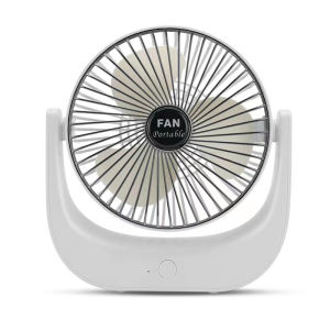 Portable Mini Desk Fan Noiseless Strong Wind USB Rechargeable 180 Degree Rotation Three-Way Speed